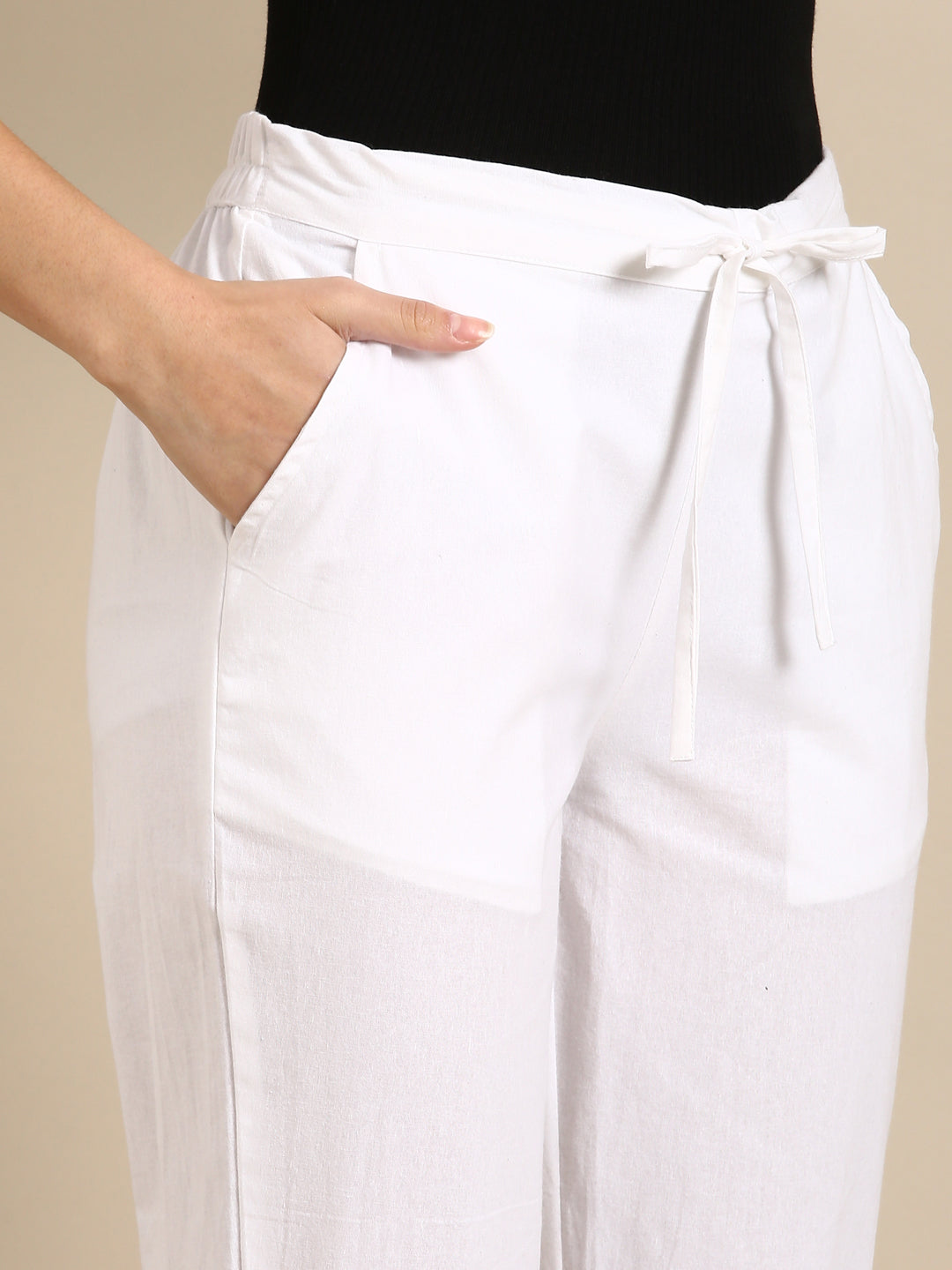 White Side Chikan Pants