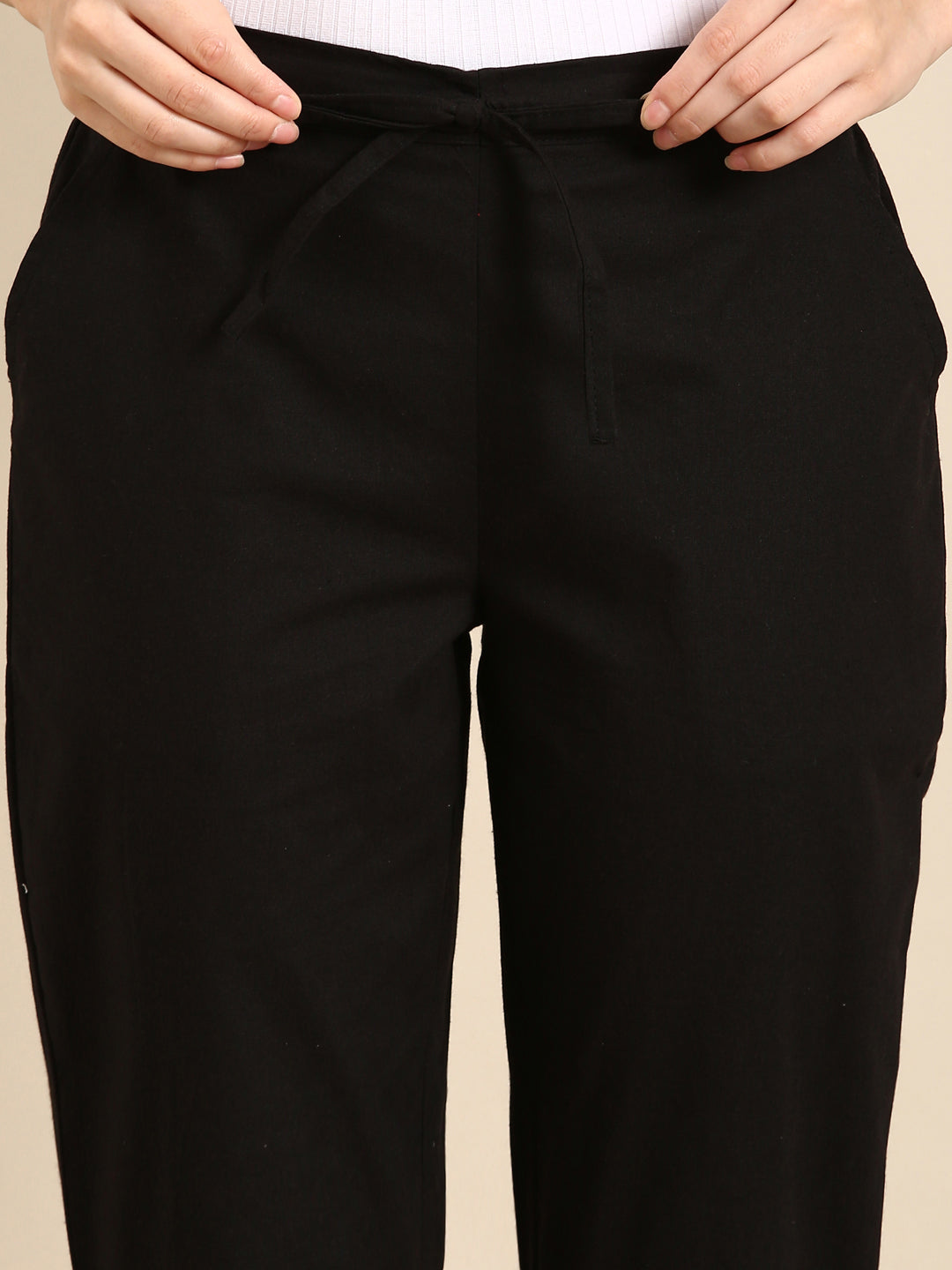 Black Side Chikan Pants