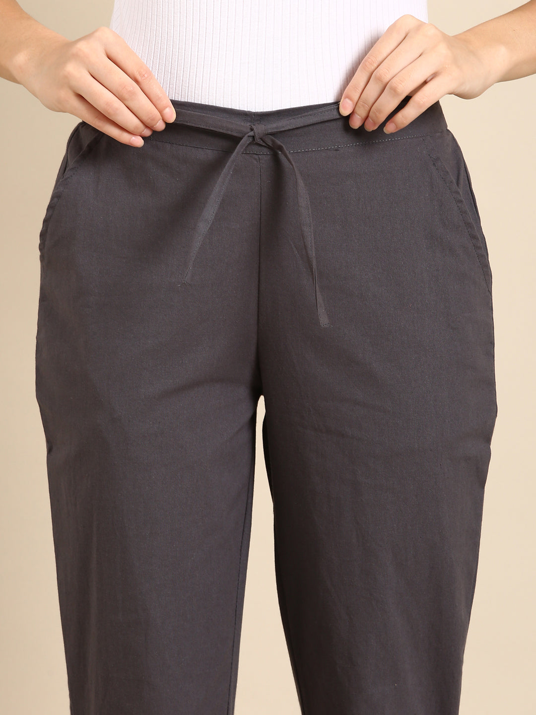 Dark Grey Side Chikan Pants
