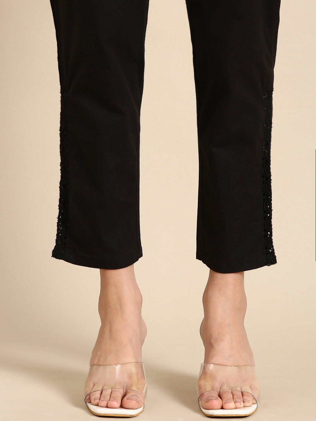 Black Side Chikan Pants
