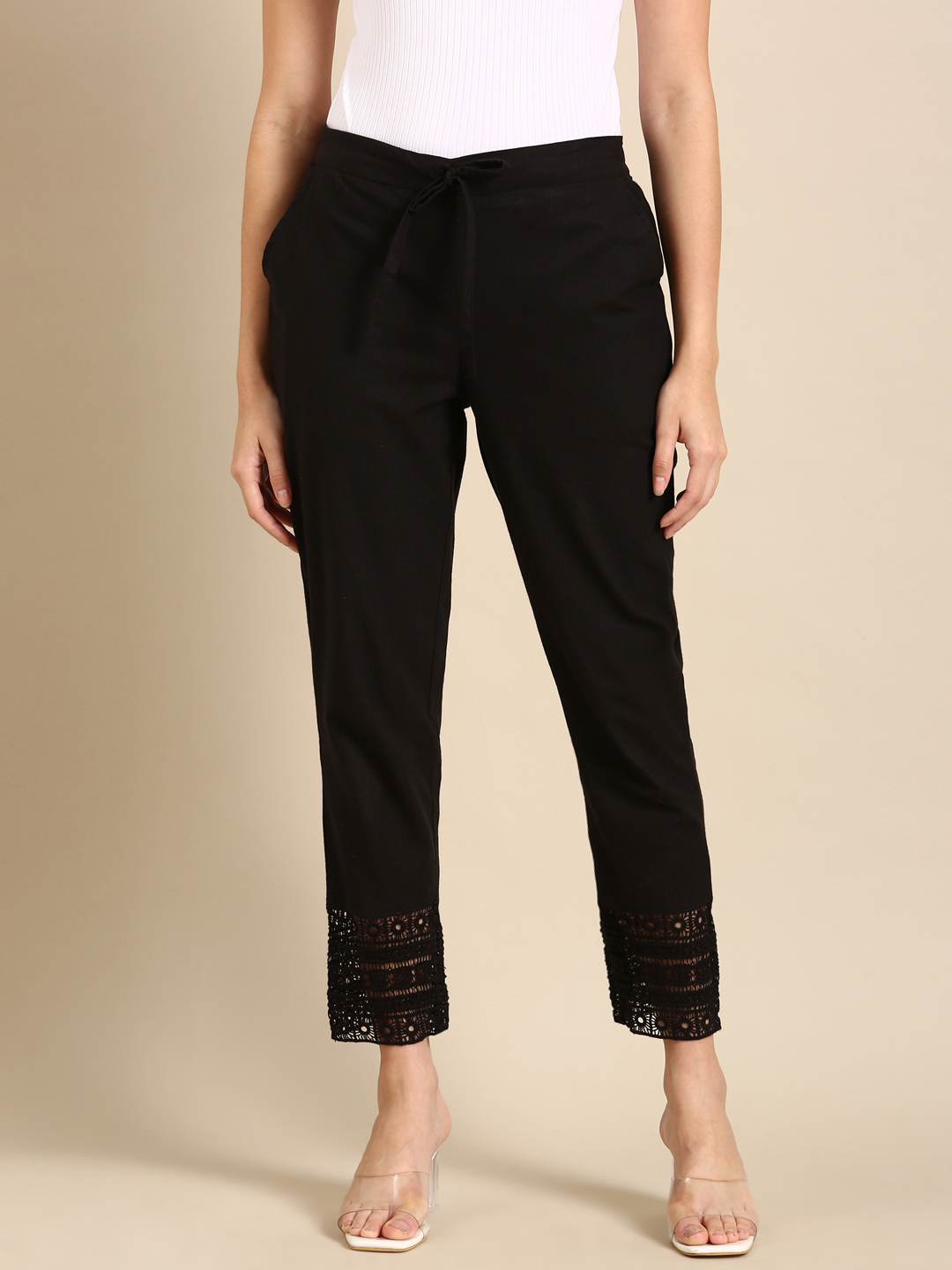Black Crochet Pants