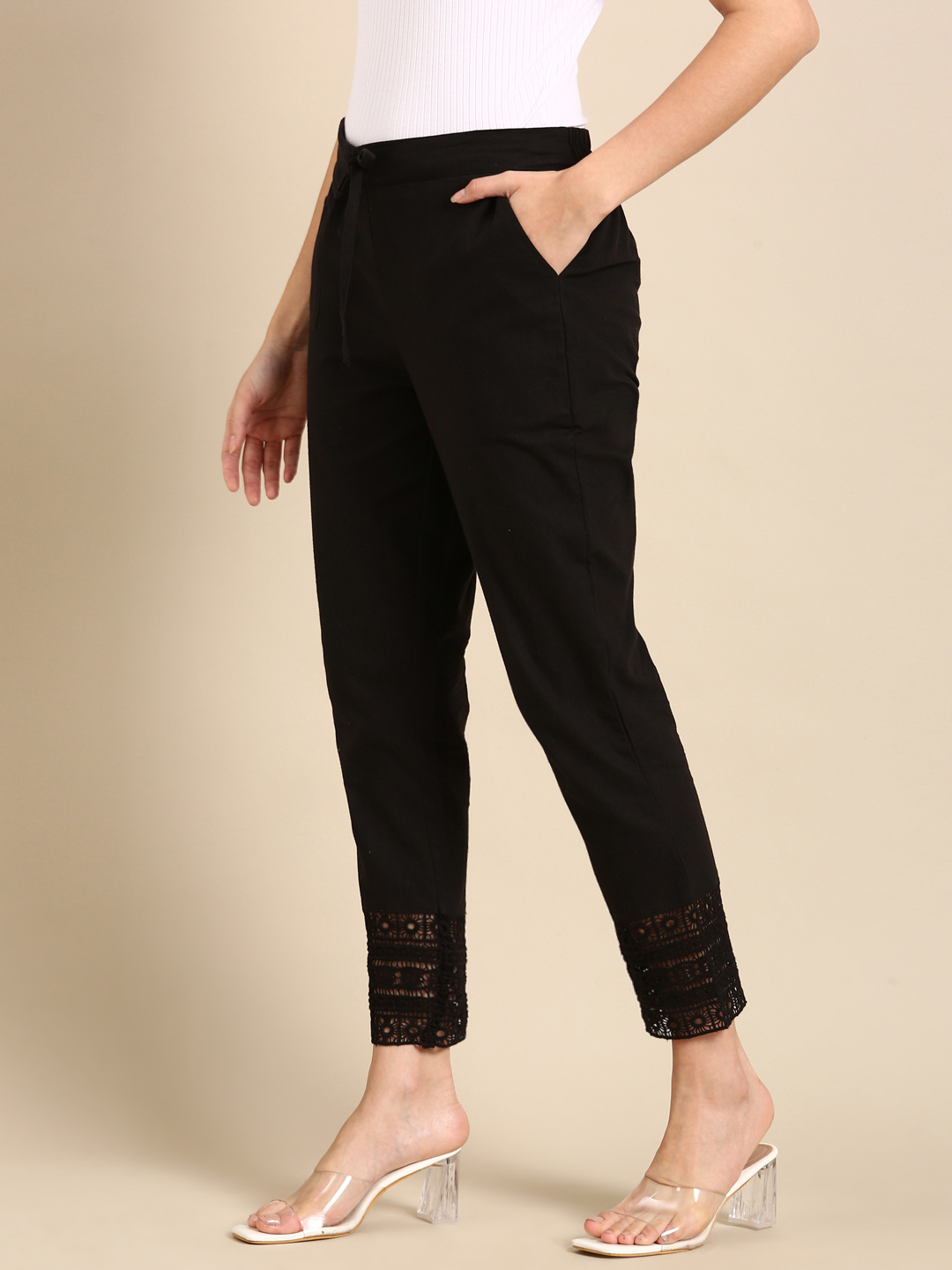 Black Crochet Pants