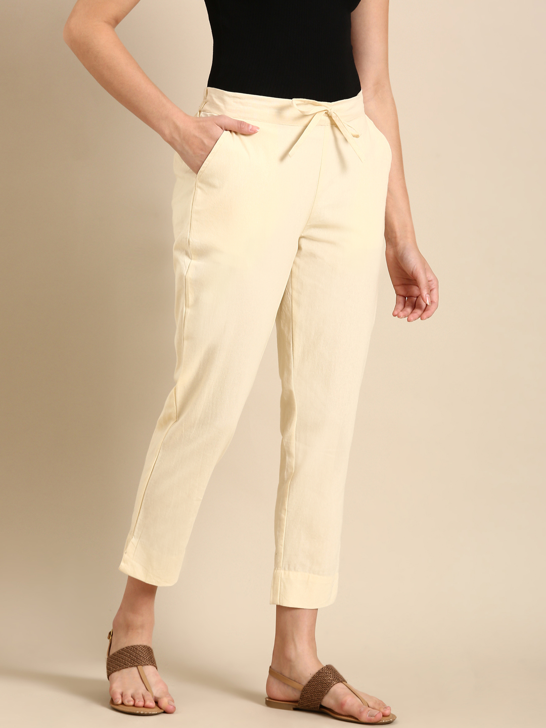 Cream Classic Pants
