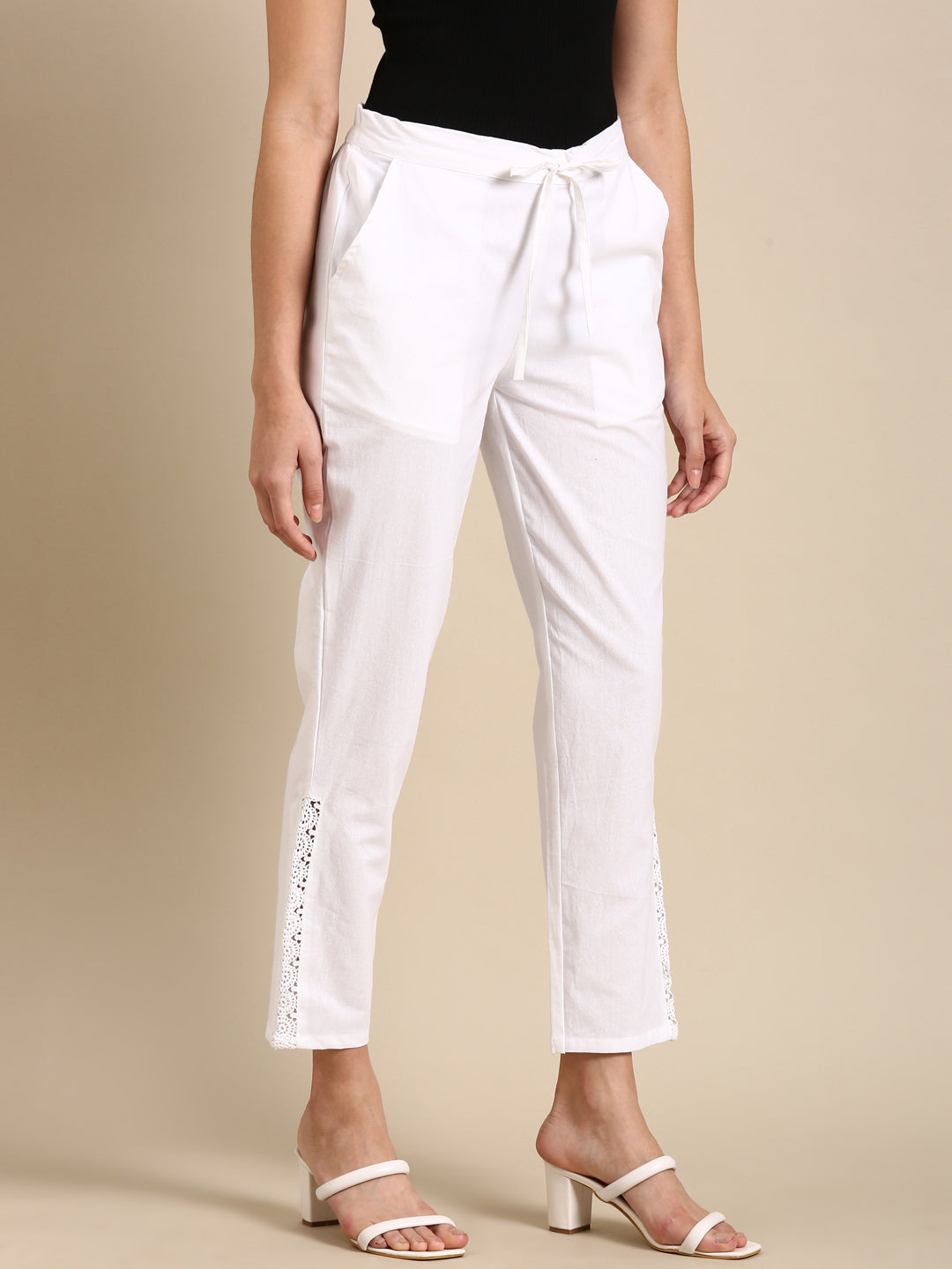 White Side Chikan Pants