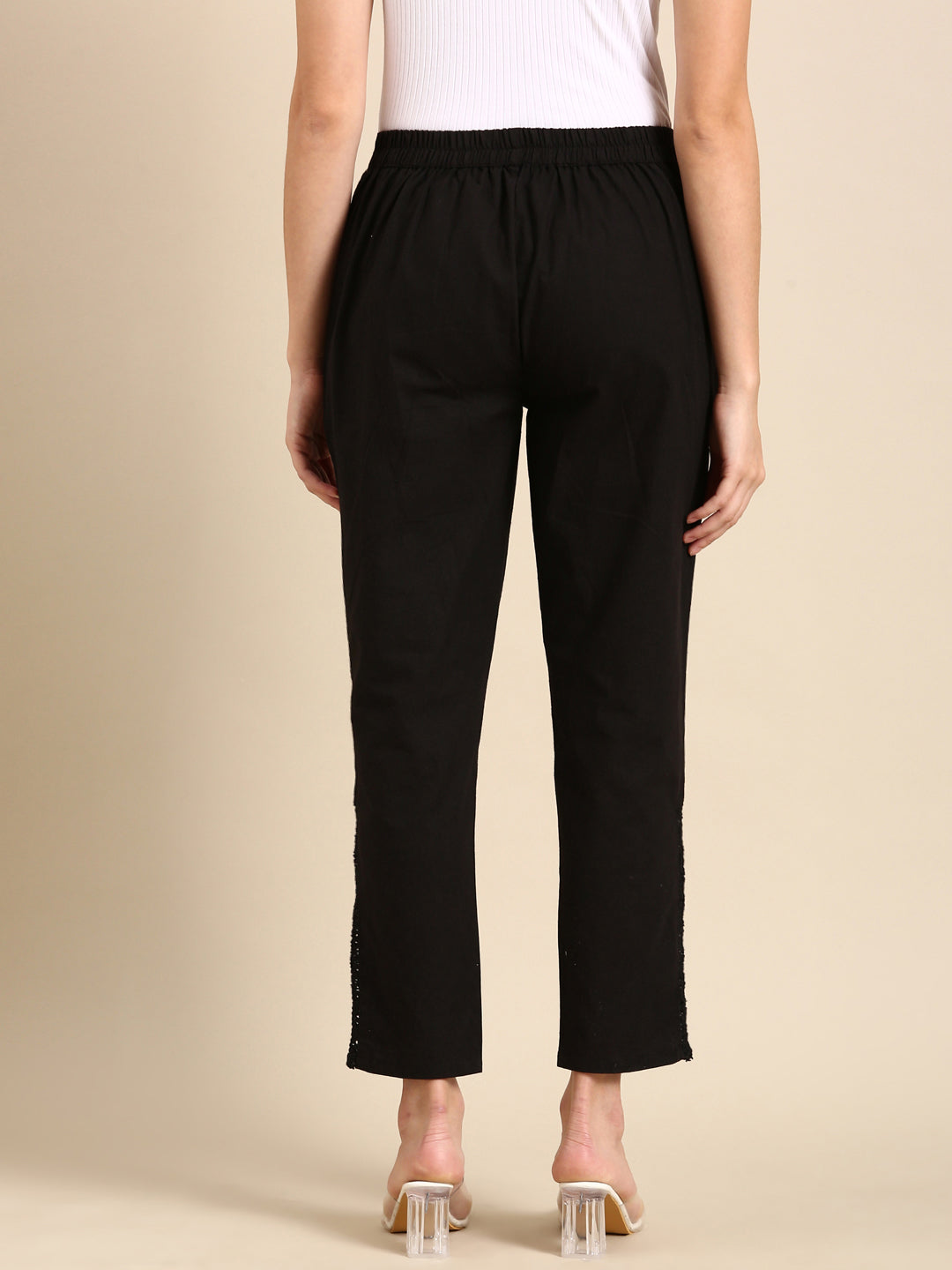 Black Side Chikan Pants