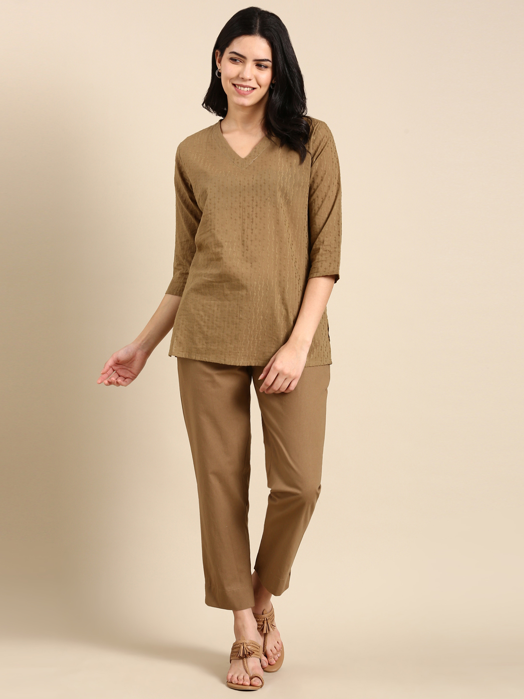 Coffee Brown Classic Pants
