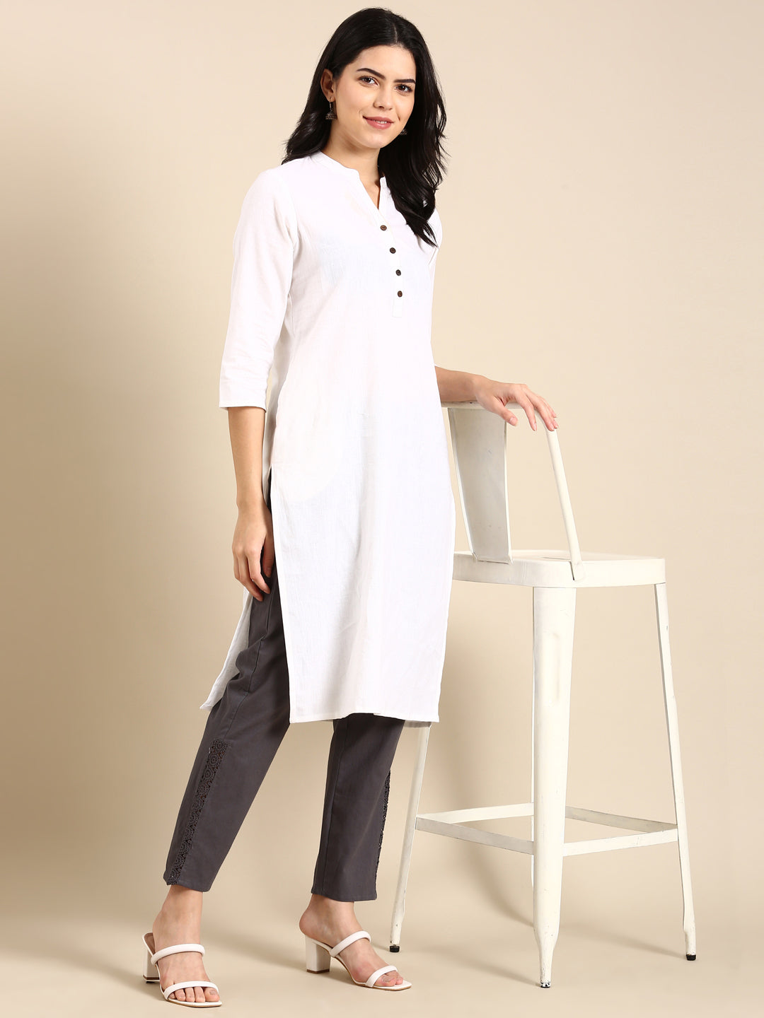 Dark Grey Side Chikan Pants